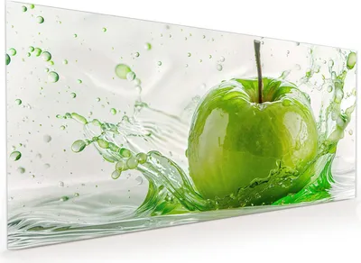 Produktbild von Küchenrückwand Spritzschutz Glas mit Motiv Splash Apfel 40 x 40 cm