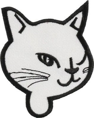Produktbild von Aufnäher - Katzenkopf - weiß-schwarz