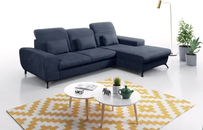 Produktbild von Masseno Ecksofa LUCE R-S mit Schlaffunktion L-Form, Sofa mit Bettkasten, Wohnzimmersofa, Couch, Soffa, Bettsofa, Couchgarnitur- Blau, AVRA 14