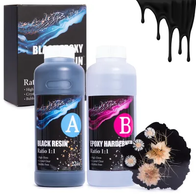 Epoxidharz 44 oz, schwarz, Hochglanz, selbstnivellierend, 1:1