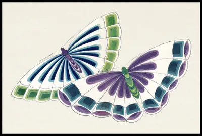 Produktbild von Plakat 91,5x61cm Schmetterling 9, Japanisches Vintage Sekka für das Wohnzimmer