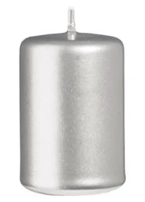 Produktbild von Stumpenkerzen Silber 60 x Ø 40 mm, 12 Stück