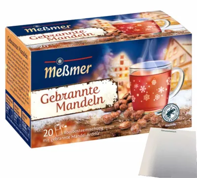 Produktbild von Meßmer Gebrannte Mandeln 20 Teebeutel (40g Packung) + usy Block