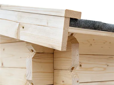 Produktbild von Gartenhaus Blockbohlenhaus CA2976 28 mm naturbelassen mit 2 m Anbau