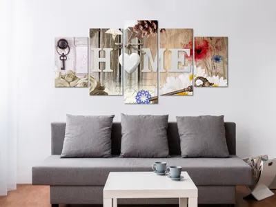 Produktbild von Akustikbild Home Blumen 200x100 cm Bilder Akustikschaum Hochleistungsschallabsorber Schallschutz Leinwand 5 tlg Wandbild Raumakustik Schalldämmung m-A-0696-b-m