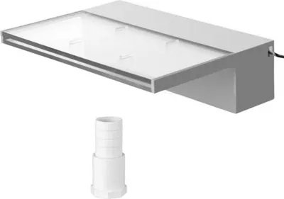 Immagine prodotto di Fontana da piscina Milano – 30 cm – Illuminazione LED blu – Cascata – Acrilico – Con raccordo e nastro PTFE
