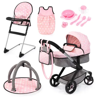 Productafbeelding van Poppenwagen - Poppenbuggy - Verstelbare duwstang - Poppenjogger