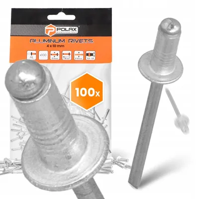 Obrázok produktu pre Polax Hliníkové Nitovacie Nity Pozinkované 4x10 mm 100 ks