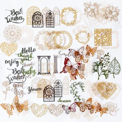 Produktbild von Omgoods - Kantpapier, 60 Stück - Dekoratives Papier - Scrapbooking - Vintage - DIY-Dekoration - Hochwertiges Material - Scrapbookpapier