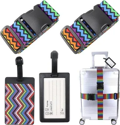 Productafbeelding van Famanu bagagestassen, 2 stuks, met 2 bagagelabels - verkrijgbaar in diverse kleuren