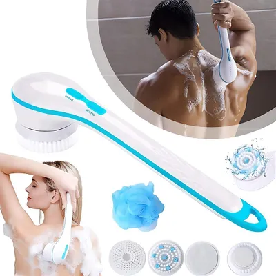Image de 5 en 1 Brosse électrique pour le bain Brosse pour le dos Brosse pour le massage de la peau Corps de douche Manche long