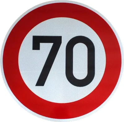 Produktbild von Original Verkehrszeichen RA2 274-70 70 km/h RSA-21 RAL Baustellenschild Schild Schilder Verkehrsschild Geburtstagsschild Straßenschild