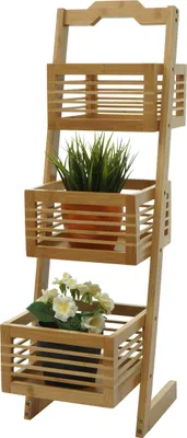 Produktbild von Regal MCW-M21, Standregal Badregal Ablageregal Wohnregal mit 3 Körben, Bambus 77x23x30cm