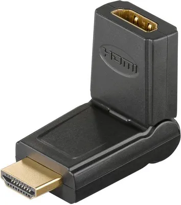 Produktbild von Goobay HDMI™ Adapter 180°, vergoldet - HDMI™-Buchse (Typ A) > HDMI™-Stecker (Typ A) 180°; abwinkelbar