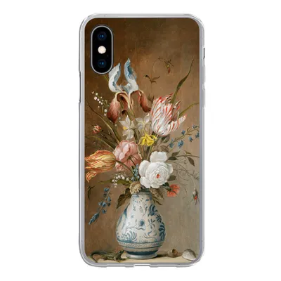Produktbild von MuchoWow® Handyhülle Schutzhülle Hülle für iPhone X Stilleben mit Blumen - Alte Meister - Malerei Silikon Softcase Handy Hülle - Handyhülle