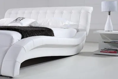 Zdjęcie produktu dla Łóżko Tapicerka Podwójne Małżeństwo Hotel Luksusowa Skóra Nowoczesna Designerska Sypialnia