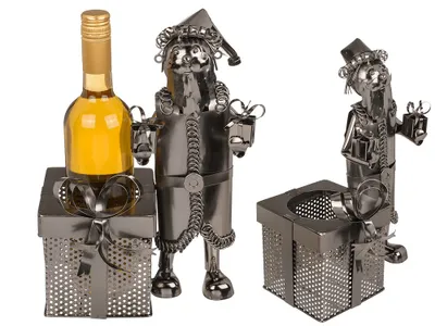 Produktbild von Metall-Flaschenhalter, Weihnachtsmann