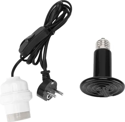Image de E27 Porte-lampe chauffante avec ampoule céramique infrarouge pour reptiles amphibiens 100W