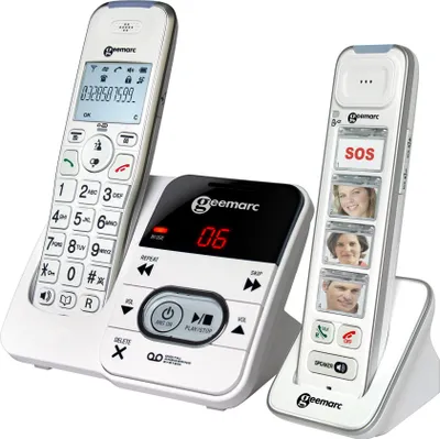 Produktbild von Geemarc PACK MOBILITY 295 verstärktes schnurloses 30 dB Seniorentelefon (+Anrufbeantworter) und Zusatz-Dect-Telefon - Deutsche Version