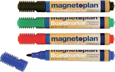 Obrázok produktu pre Magnetoplan 12281, 4 kusov, Čierna, Modrá, Zelená, Červená, Čierna, Modrá, Zelená, Červená, Kolo, 1,5 mm, 3 mm