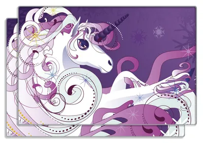 Produktbild von Wallario Frühstücksbrettchen 2er Set aus Glas, je 20 x 30 cm, mit rutschfesten Füßen, Motiv Einhorn in lila und pink