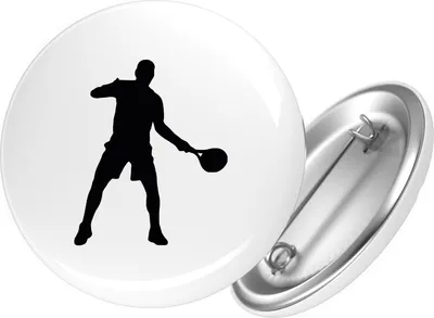 Produktbild von Huuraa Button Tennis Silhouette 25mm rund mit Sicherheitsnadel Ansteckbutton Geschenkidee