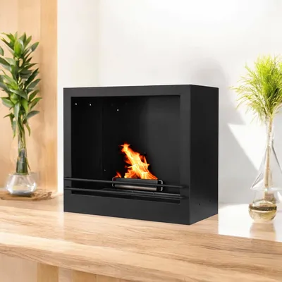 Image de Teguci - Cheminée bioéthanol, 58x28x52h cm Noir, Capacité 1,8 L