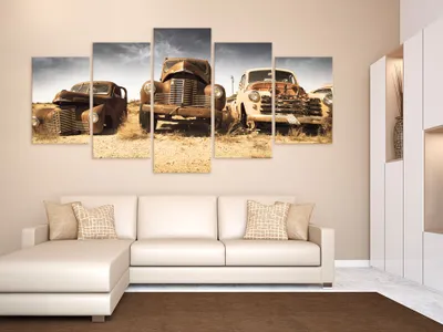 Image de Tableau acoustique voiture 200 x 100 cm Tableaux Mousse acoustique Absorbeur acoustique haute performance Toile insonorisante 5 pièces Tableau mural Acoustique intérieure Isolation acoustique Voiture ancienne Vintage 030106-10
