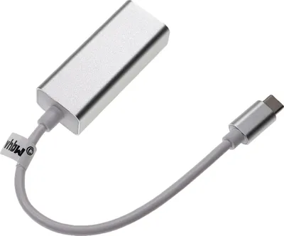 Produktbild von vhbw USB Typ C auf RJ45 Adapter für Notebook, Desktop-PC - Ethernet Adapter Silber Weiß