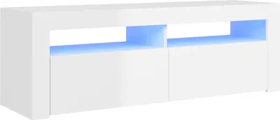 Immagine prodotto di Mobile TV con luci LED bianco lucido 120x35x40 cm