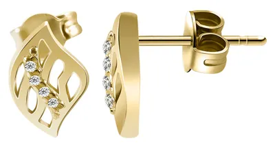 Produktbild von Gold Ohrstecker 333er o. 375er mit Zirkoniabesatz, Gelbgold