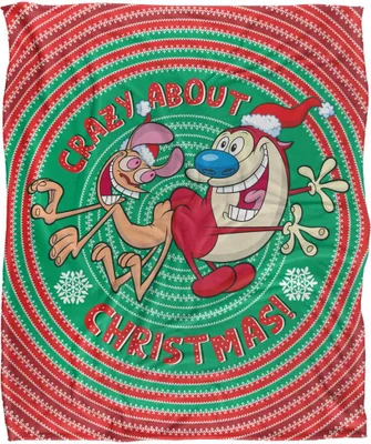 Obrázok produktu pre Ren & Stimpy - Deka "Crazy About Christmas", hodvábna, super mäkká TV24924 (jedna veľkosť) (farebná)