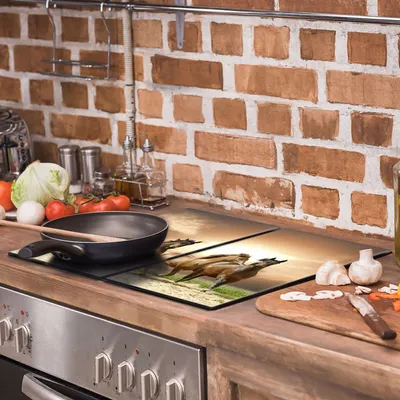 Produktbild von Glasschutzplatte für den Herd 2x30x52 Pferde