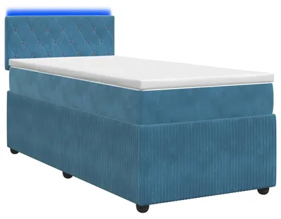 Immagine prodotto di Letto boxspring vidaXL con materasso e testiera, blu, 90 x 200 cm, in velluto