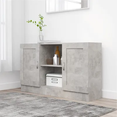 Produktbild von vidaXL Sideboard Betongrau 120x30,5x70 cm Holzwerkstoff