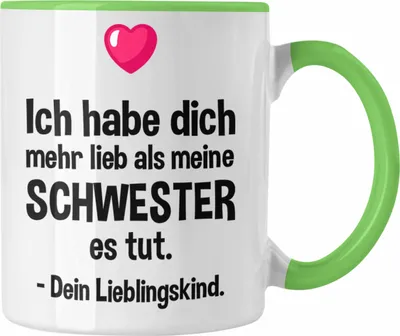 Produktbild von Trendation - Lieblingskind Muttertag Vatertag Tasse Geschenk Kinder Sohn Tochter Mama Tasse mit Spruch (Grün)
