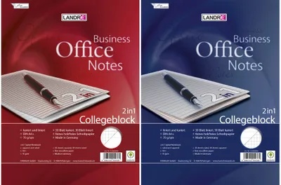 Produktbild von LANDRÉ Collegeblock "2in1" DIN A4+ 50 Blatt kariert + 30 Blatt liniert (1 Stück)