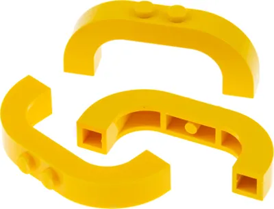 Image de 3x Lego pierre d'arc 1x6x2 jaune en haut courbé pont set 43179 60096 6132776 6183