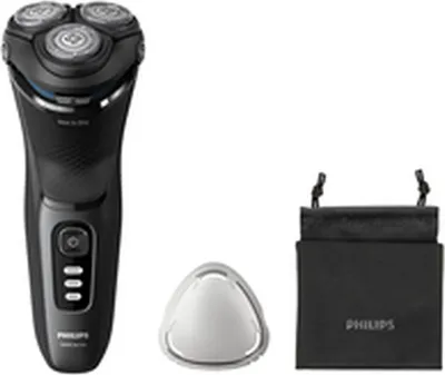 Zdjęcie produktu dla Philips Shaver 3000 Series S3244/12 Golarka elektryczna do uytku na sucho i na mokro, golarka rotacyjna, czarna, system ostrzy PowerCut, SH30, 2 lata, akumulator