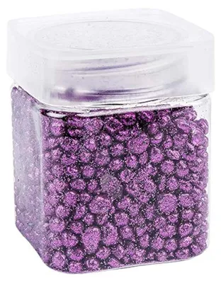 Glas-Glitzernuggets, 260 g, 2–7 mm, lila, Deko