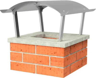 A chimney cap on top of a brick chimney.