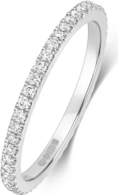 Produktbild von 18 Karat (750) Weißgold Damen - Diamant Trauring/Ehering/Hochzeitsring Brillant-Schliff 0.34 Karat GH - SI2, 50 (15.9); TRS3687118KWRSK