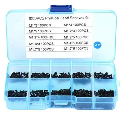 Produktbild von Selbstschneidende Schrauben - Set mit 1000 kleinen Phillips Schrauben - M1 M1.2 M1.4 M1.7