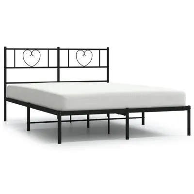 Produktbild von vidaXL Bettgestell mit Kopfteil Metall Schwarz 160x200 cm