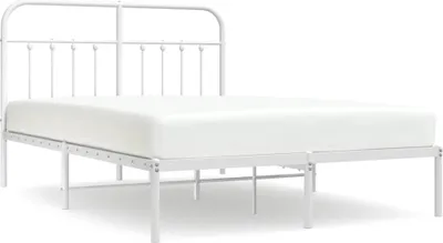 Obrázok produktu pre vidaXL Detská posteľ s čelom kovová biela 135x190 cm