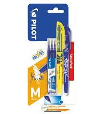 Produktbild von Pióro kulkowe Frixion Pilot niebieskie + wkład niebieski x3 + zakreślacz żółty x1 blister