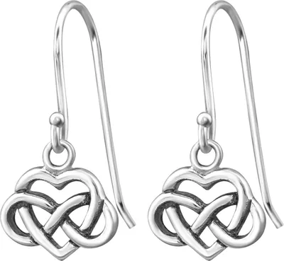 Produktbild von Ohrringe 925 Sterling Silber Ohrhaken Ohrhänger mit keltischem Herz