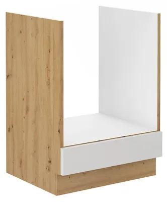 Produktbild von Herd Unterschrank 60 cm Eiche Artisan + Weiß Hochglanz Küchenzeile Küchenblock