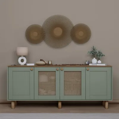 Obrázok produktu pre Skye Decor, Kvalitná konzolová zostava (3 kusy) – dub Sapphire, 100% melamín, zelená