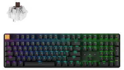 Produktbild von Keychron J5 QMK Kabellose Mechanische Tastatur RGB Hot-Swap 100 % mit dem Ziffernblock - Keychron Super Brown, Schwarz
